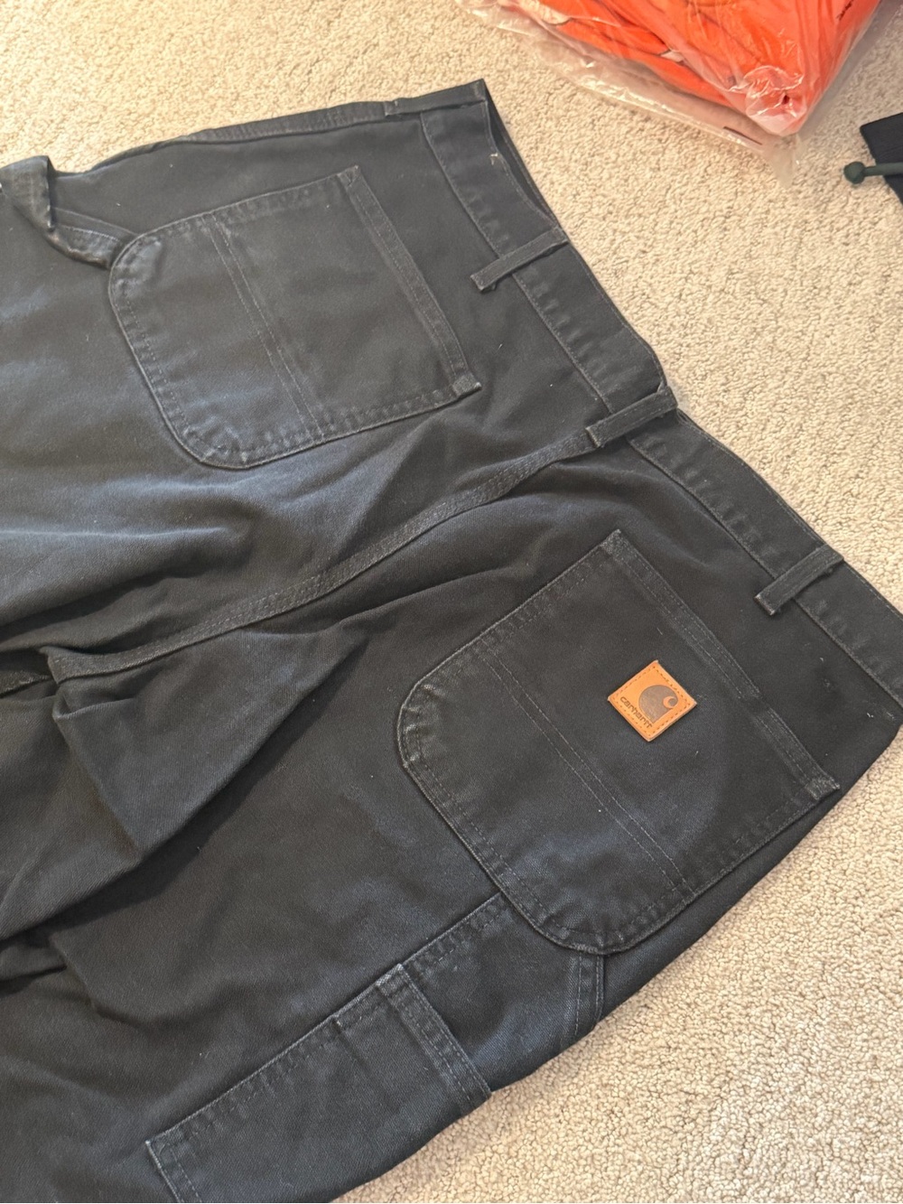 Carhartt Men’s Black Work Pants - Durable Canvas Utility Trousers 36W x 32 L